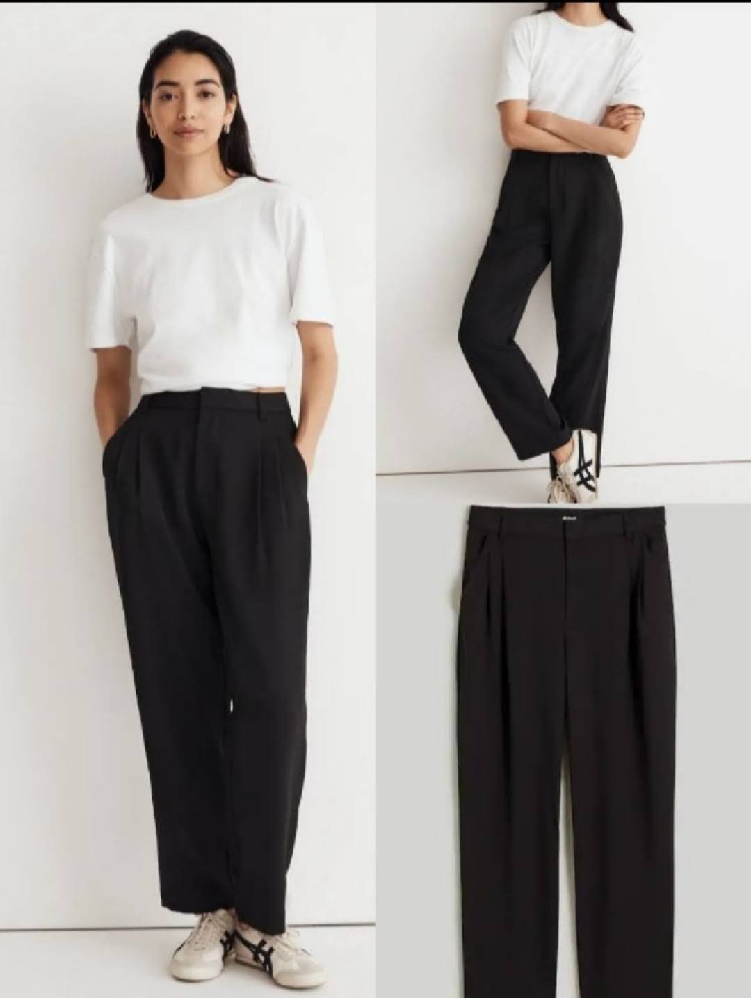 Joli ❤️❤️pantalon noir fuselé plissé taille haute neuf de la marque Madewell taille M