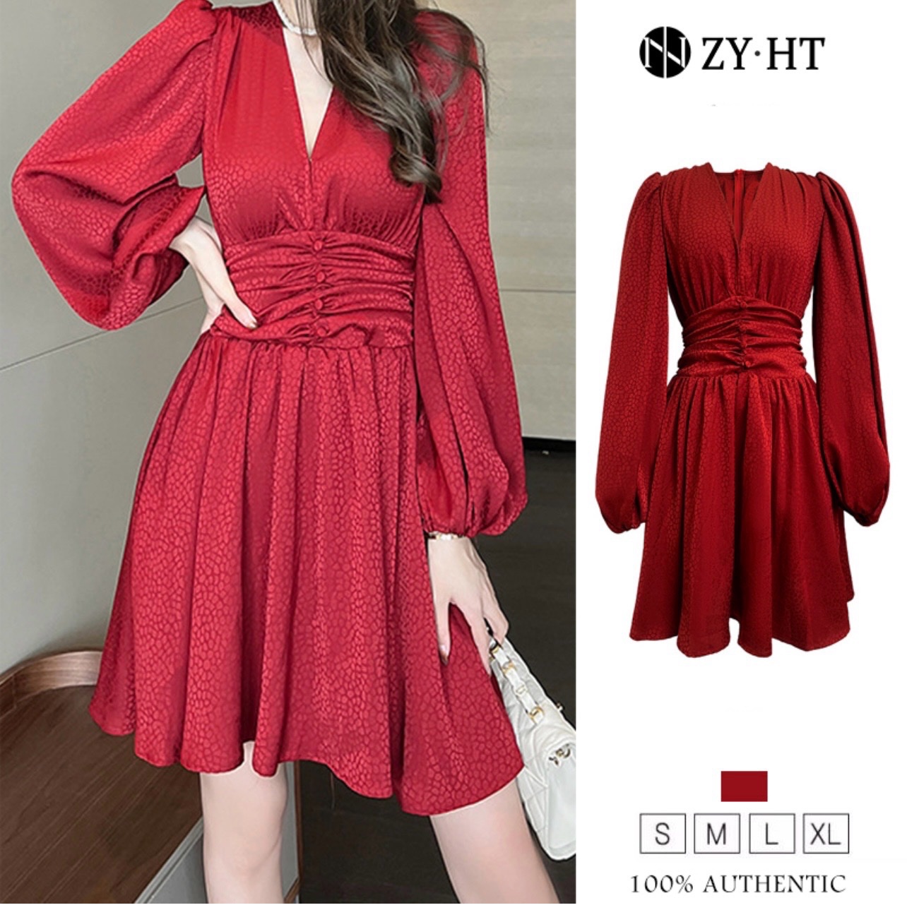 Magnifique robe rouge satain