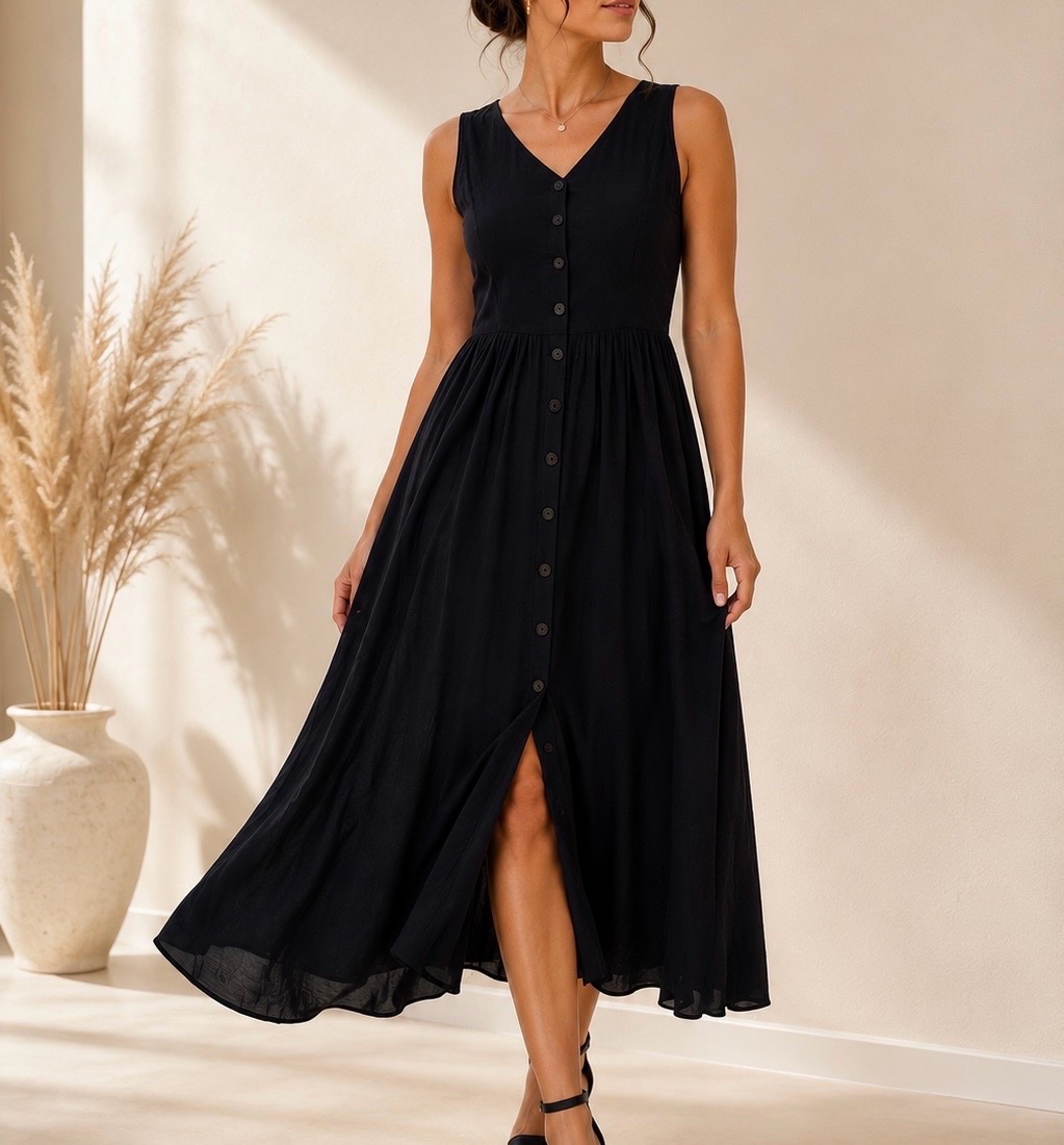 Robe avec boutton