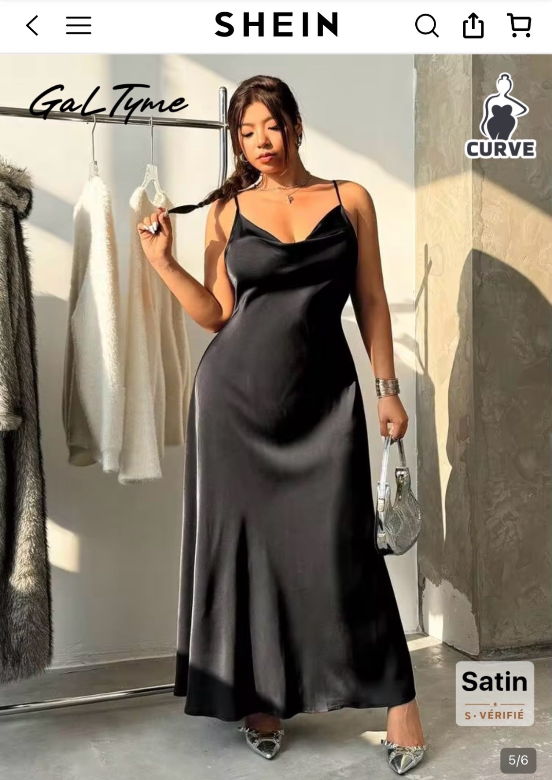 Robe satin tres sexy et tendance shein 