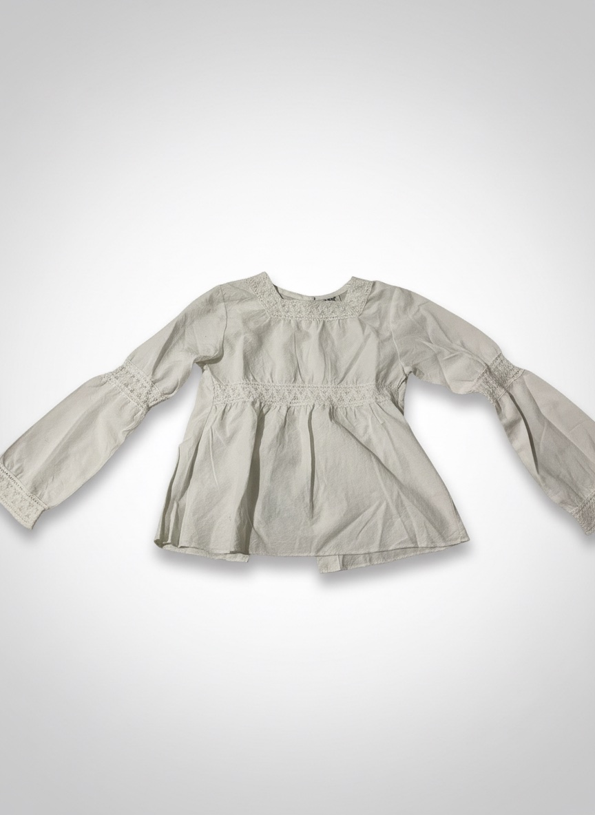 Chemise blanche col carreé 8ans 9ans