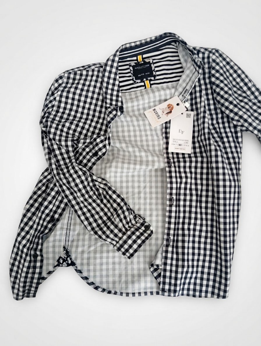 Chemise garçon carotte noir et blanc