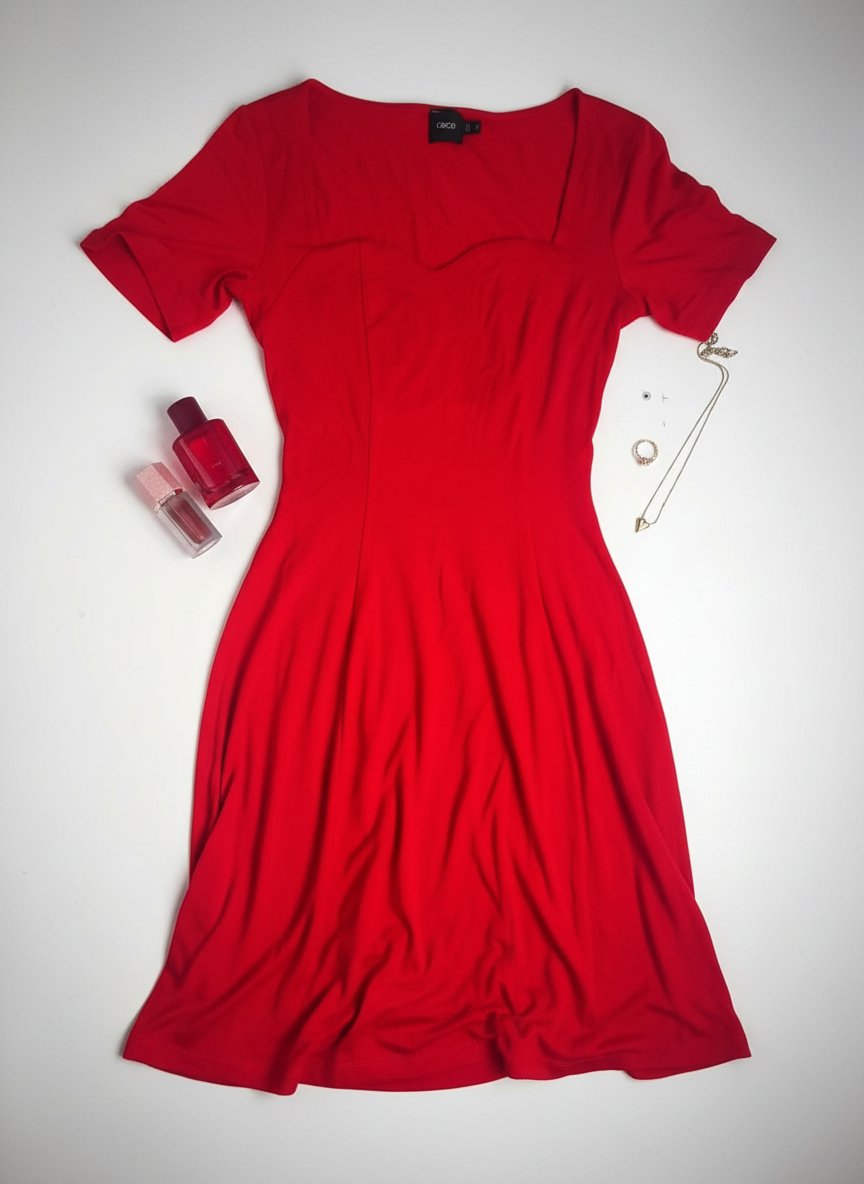 Robe rouge décolleté sweetheart 