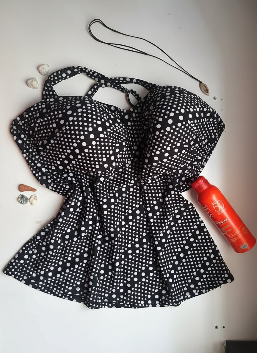 Haut de maillot de bain tankini style retro 