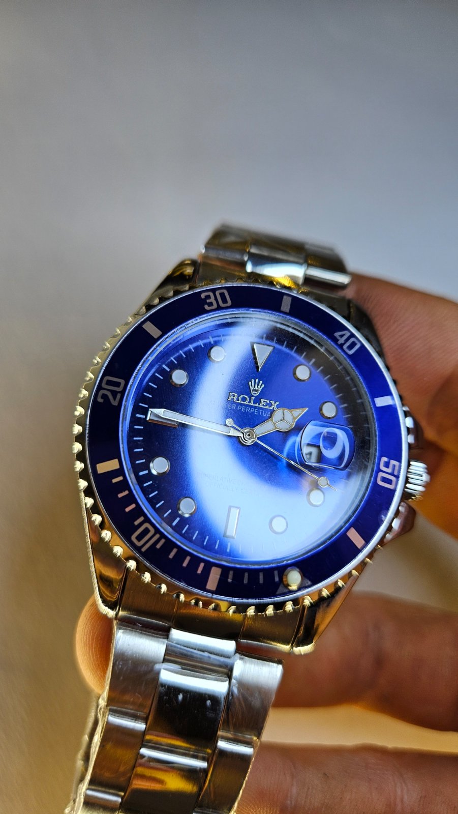 Montre Homme Style Submariner – Cadran Bleu Royal 🕒✨(Rolex)