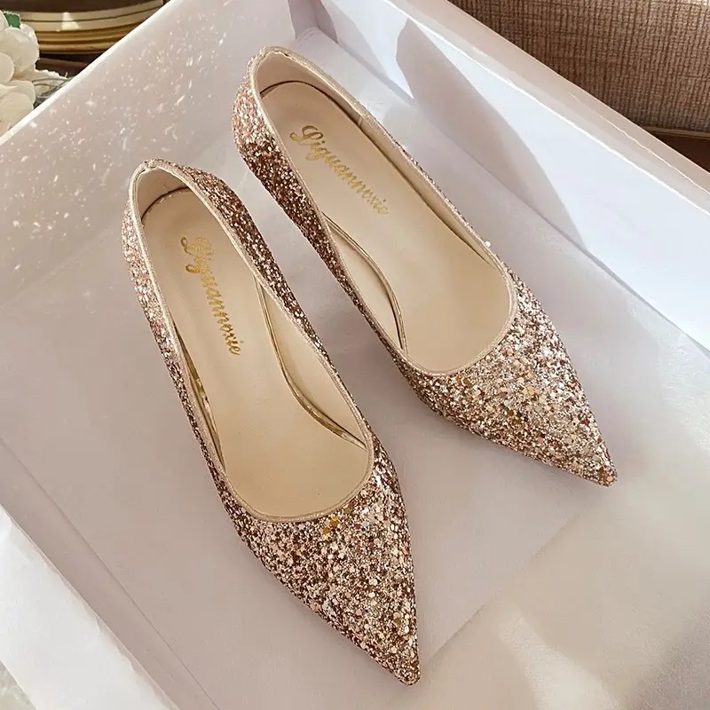Escarpin soirée doré