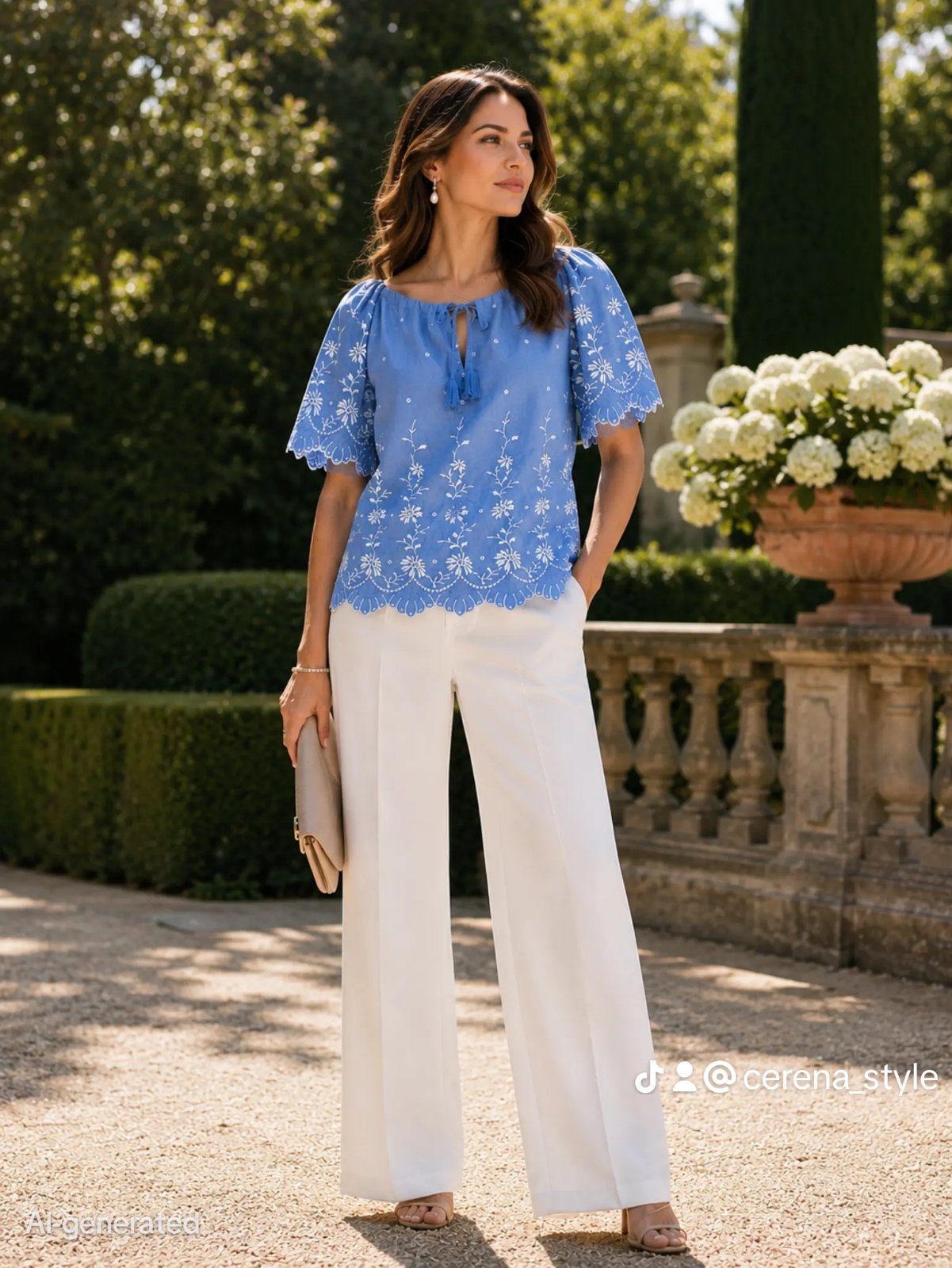 Corsage en coton avec broderie 