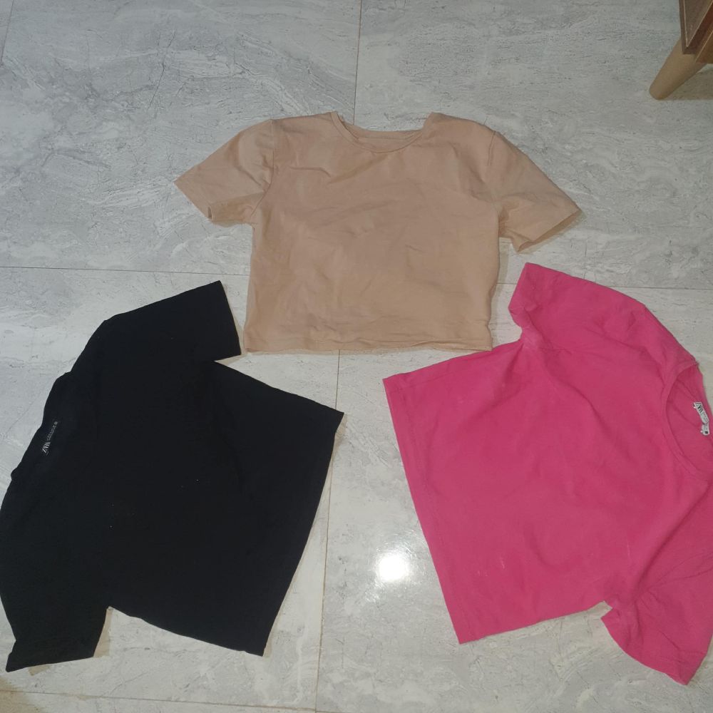 Lot de 3 crop top zara 