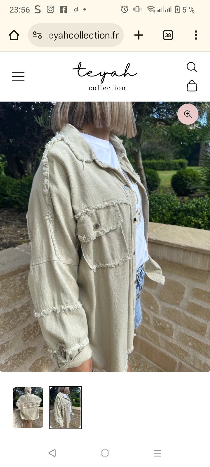 Chemise djine beige 