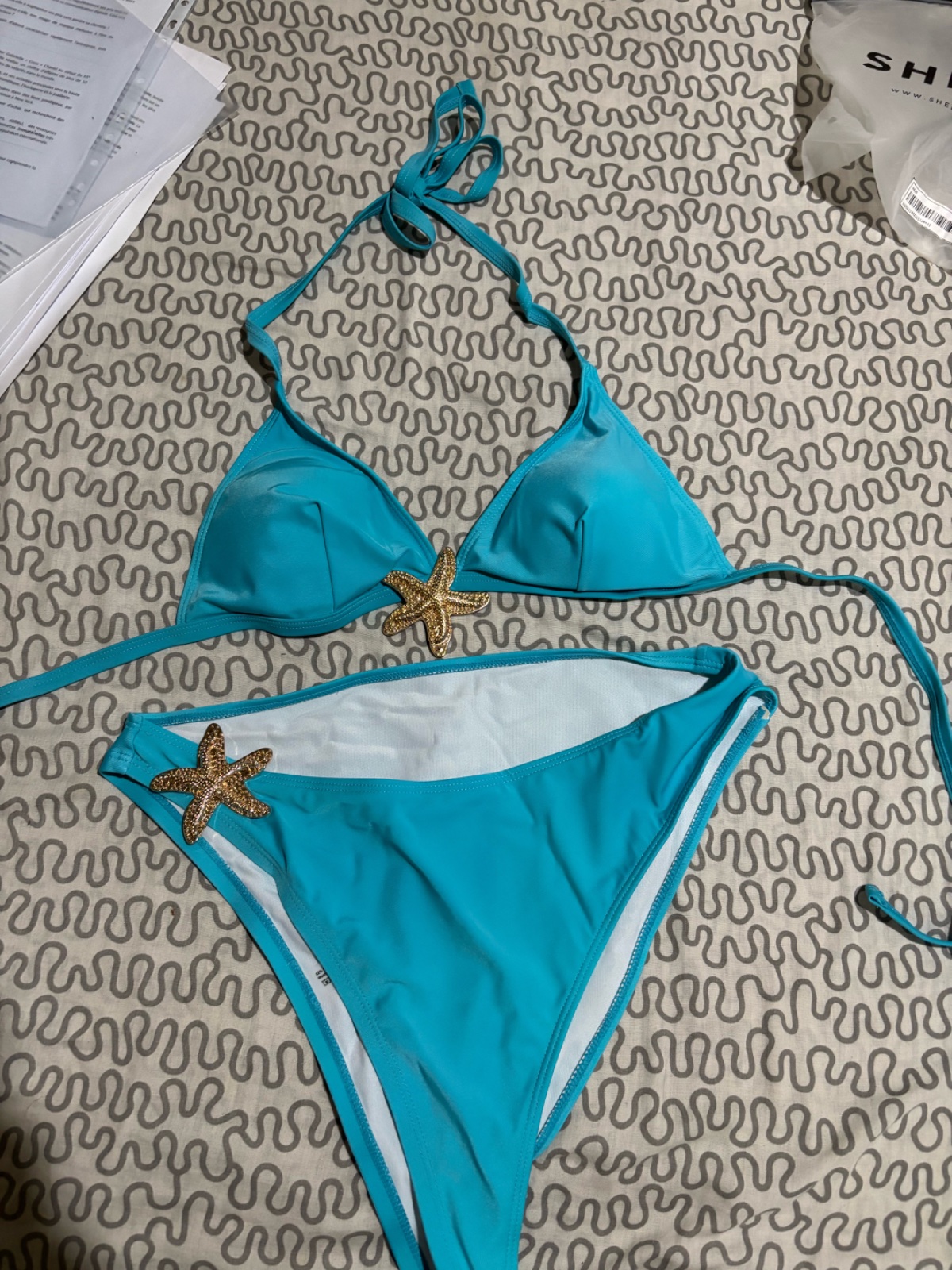 Maillot turquoise Shein