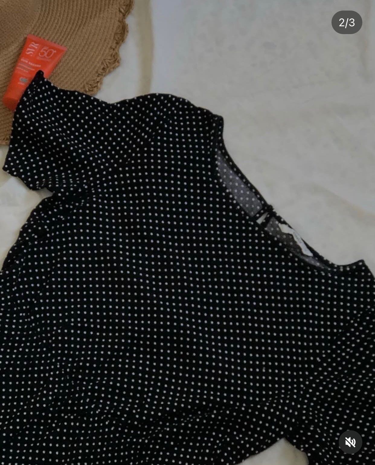 Robe polka dot noir taille s 