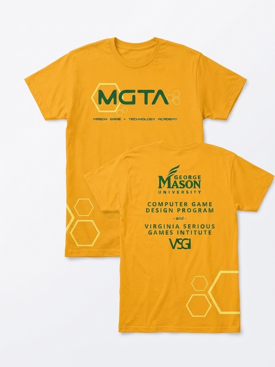 T-shirt jaune George Mason University MGTA Game Design