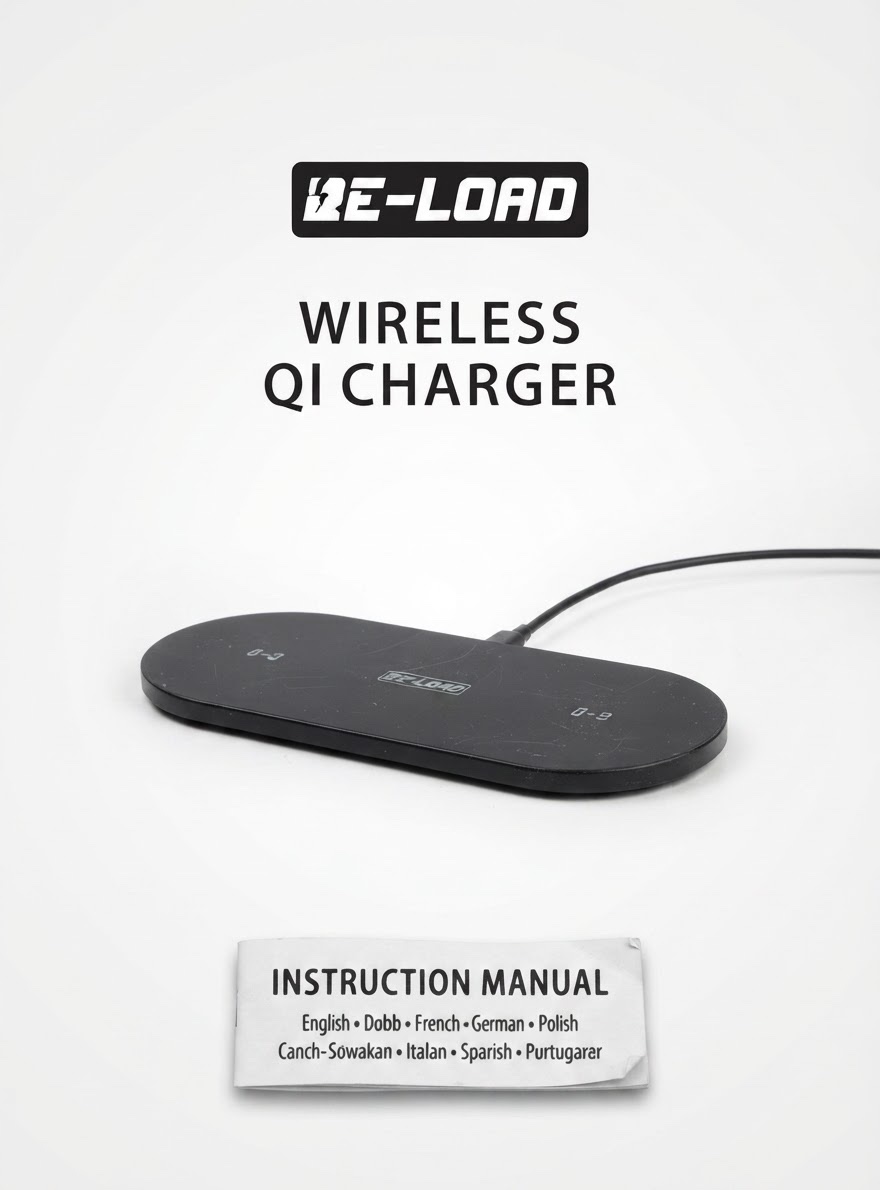 Une station de charge à induction de marque RE-LOAD.Ce modèle permet de charger deux appareils simultanément sans fil.