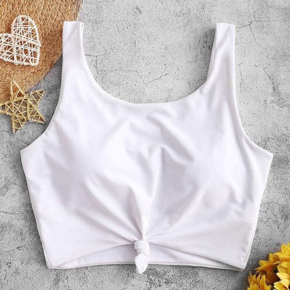 Haut blanc avec un nœud frontal de la marque Zaful 