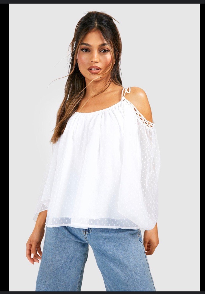 CHEMISE À ÉPAULES DÉNUDÉES EN MESH