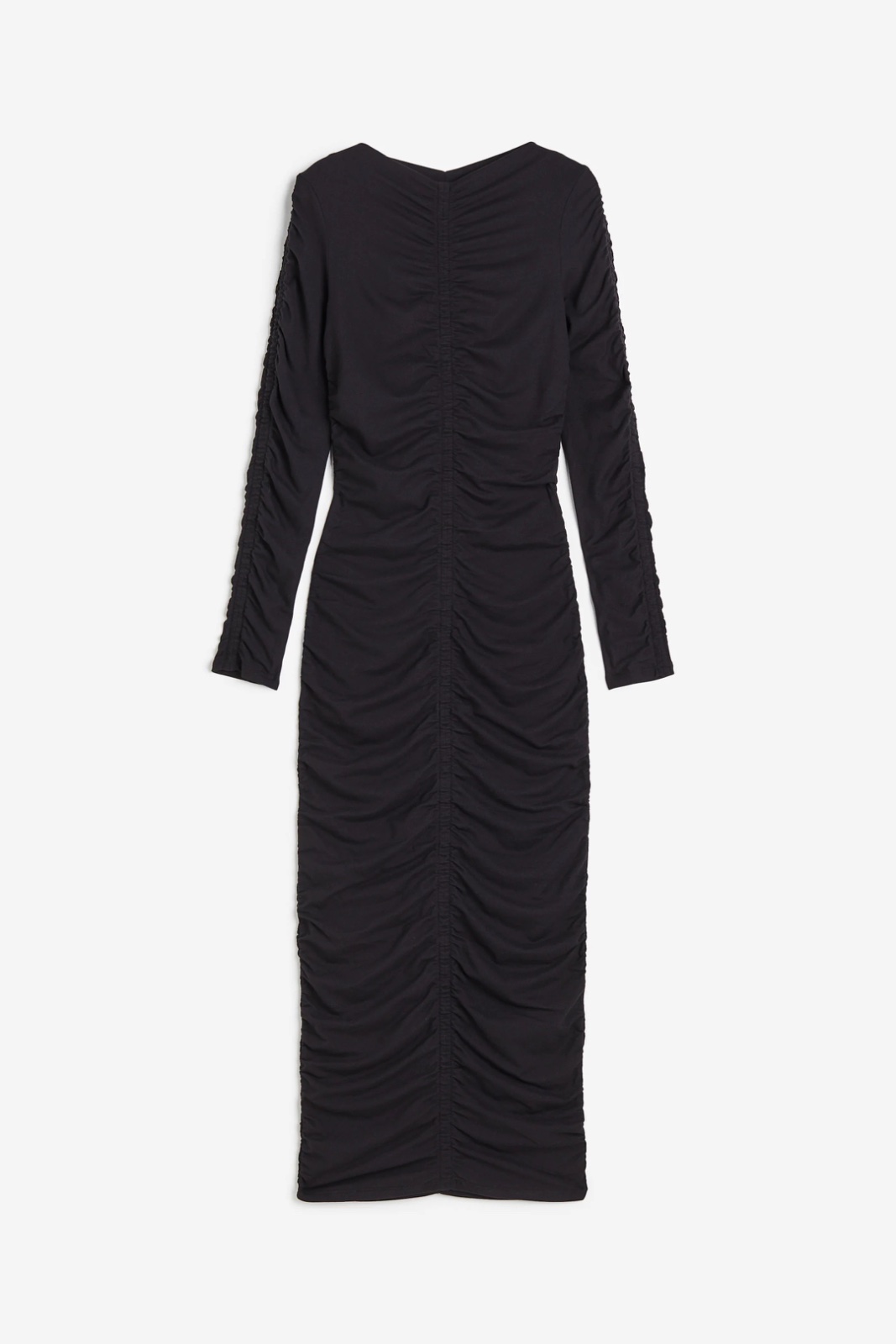 Robe moulante noire à manches longues