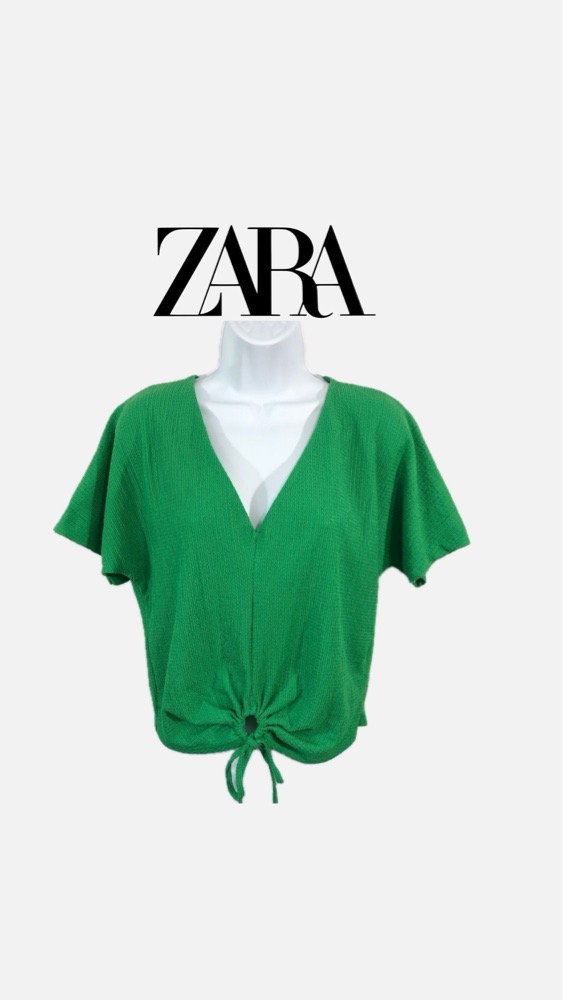 T-shirt Zara vert taille M ( mais kbir ylabes XL  42/44 )