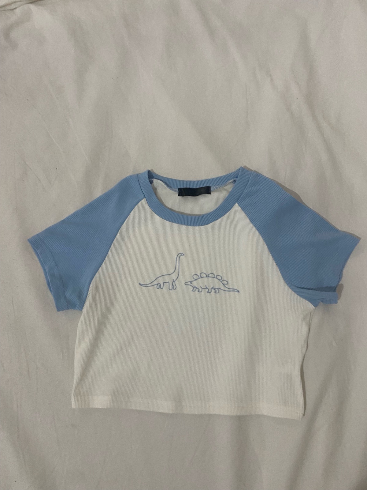 Crop top en bleu ciel coquette