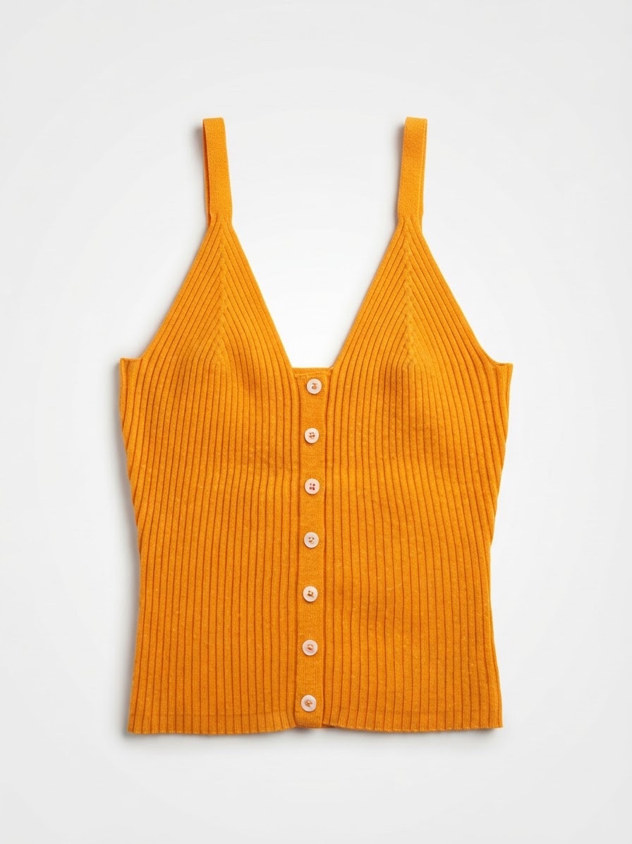 Top Aerie côtelé orange – Débardeur