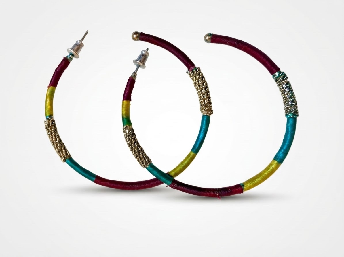 Boucles d'oreilles créoles colorées