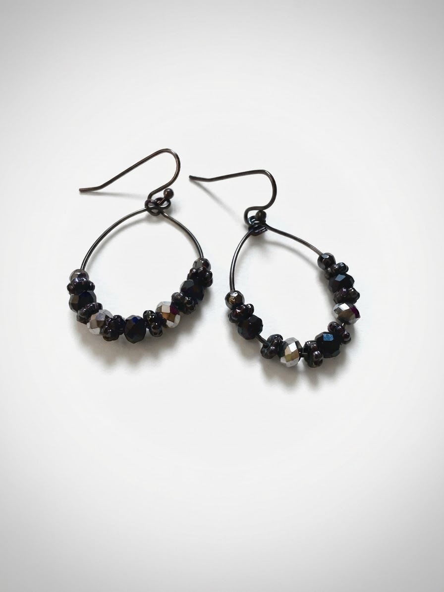 Boucles d'oreilles noires