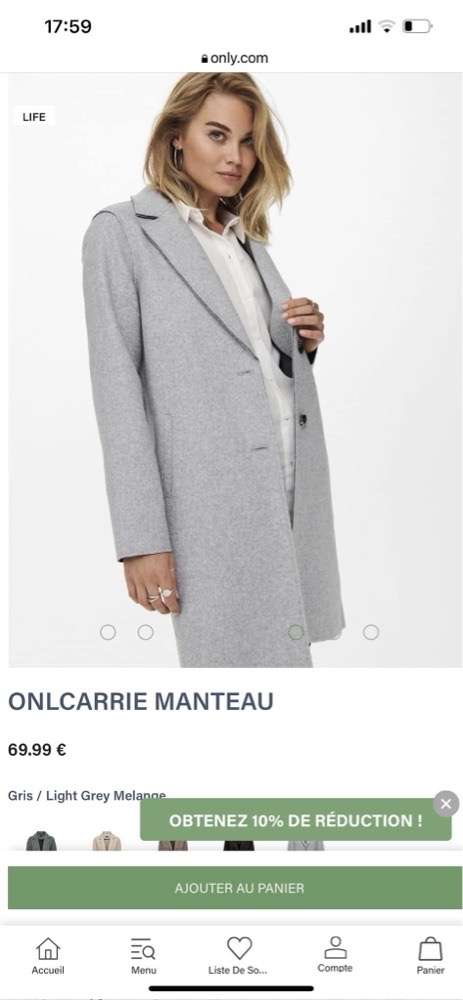 Manteau lavender ( mauve fateh 3aty 3al gris)