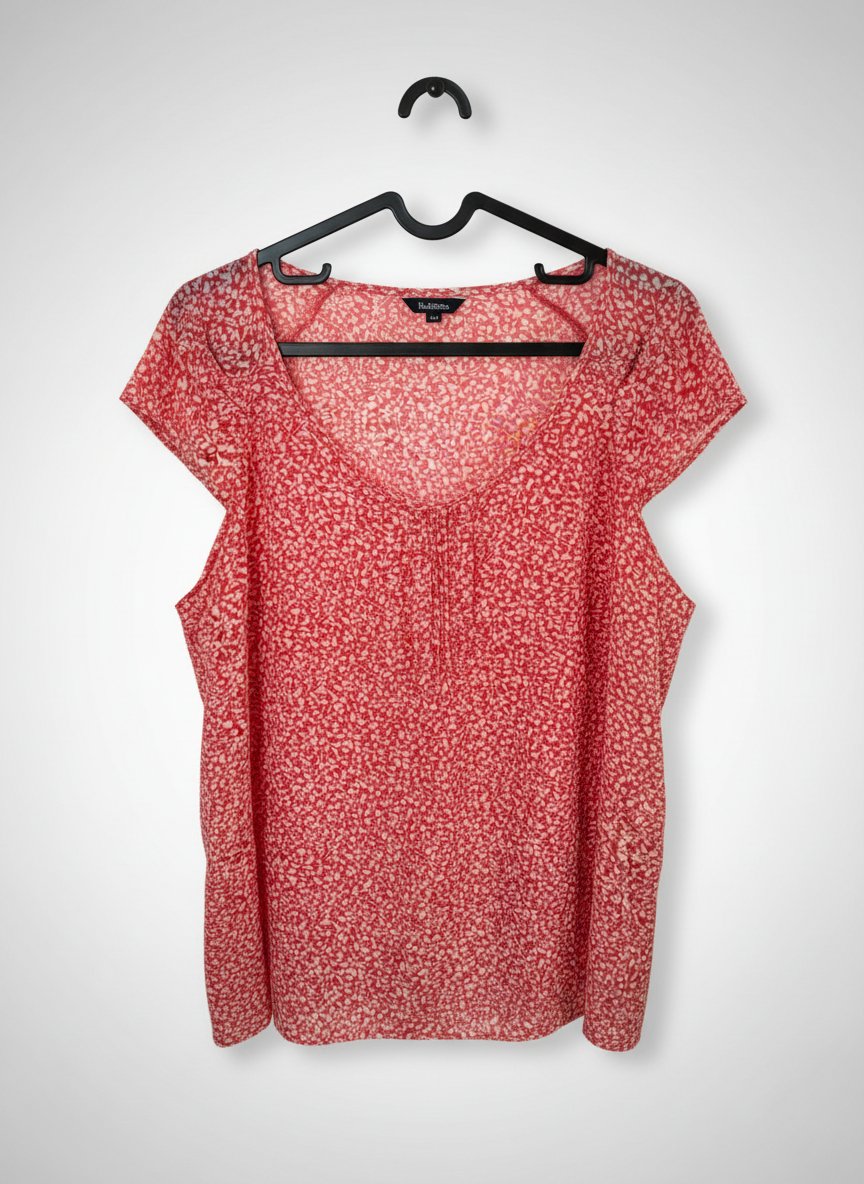 Chemise rose et blanc fleurie 