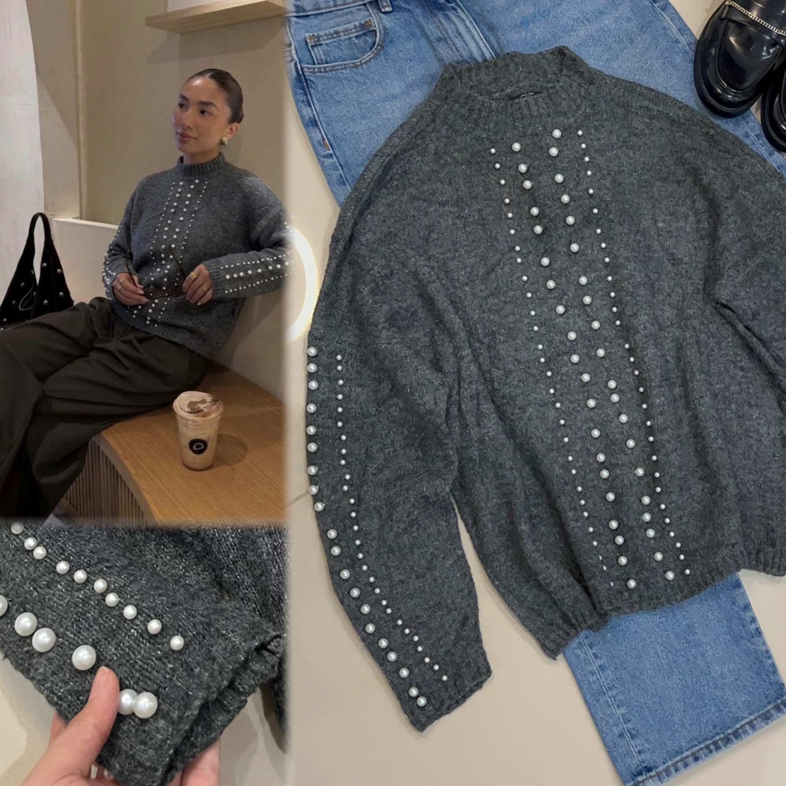 Joli pull en laine avec des perles La marque Only
