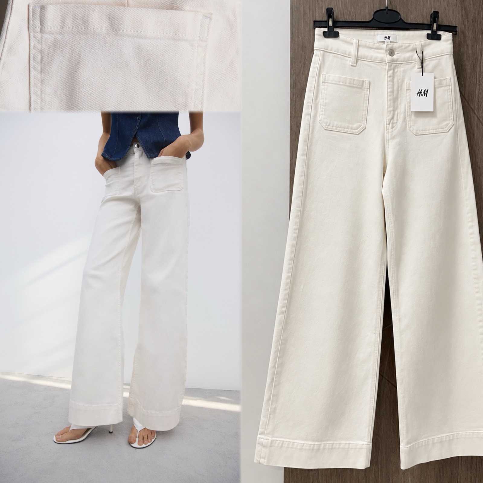 WIDE HIGH WAIST JEANS La nouvelle co h&m 🤍🤍🎀🎀🎀