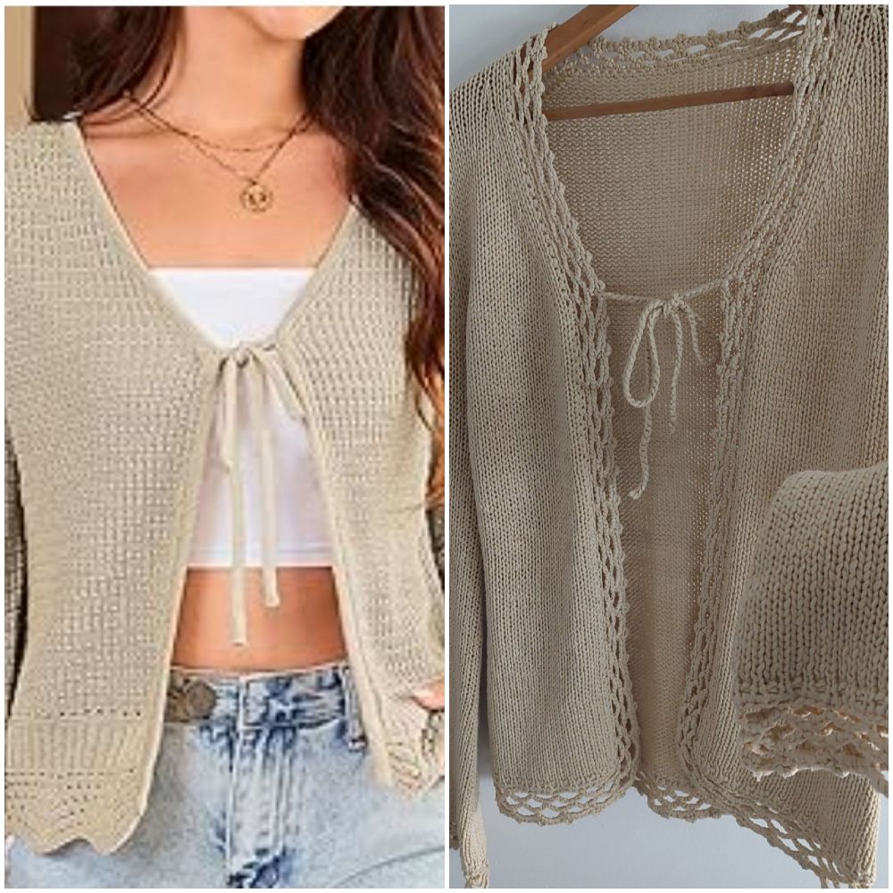 Gilet a nouer en tricot