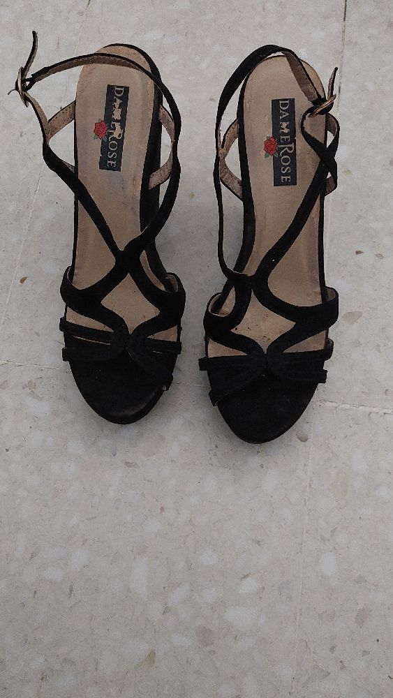 Chaussure compensée daim