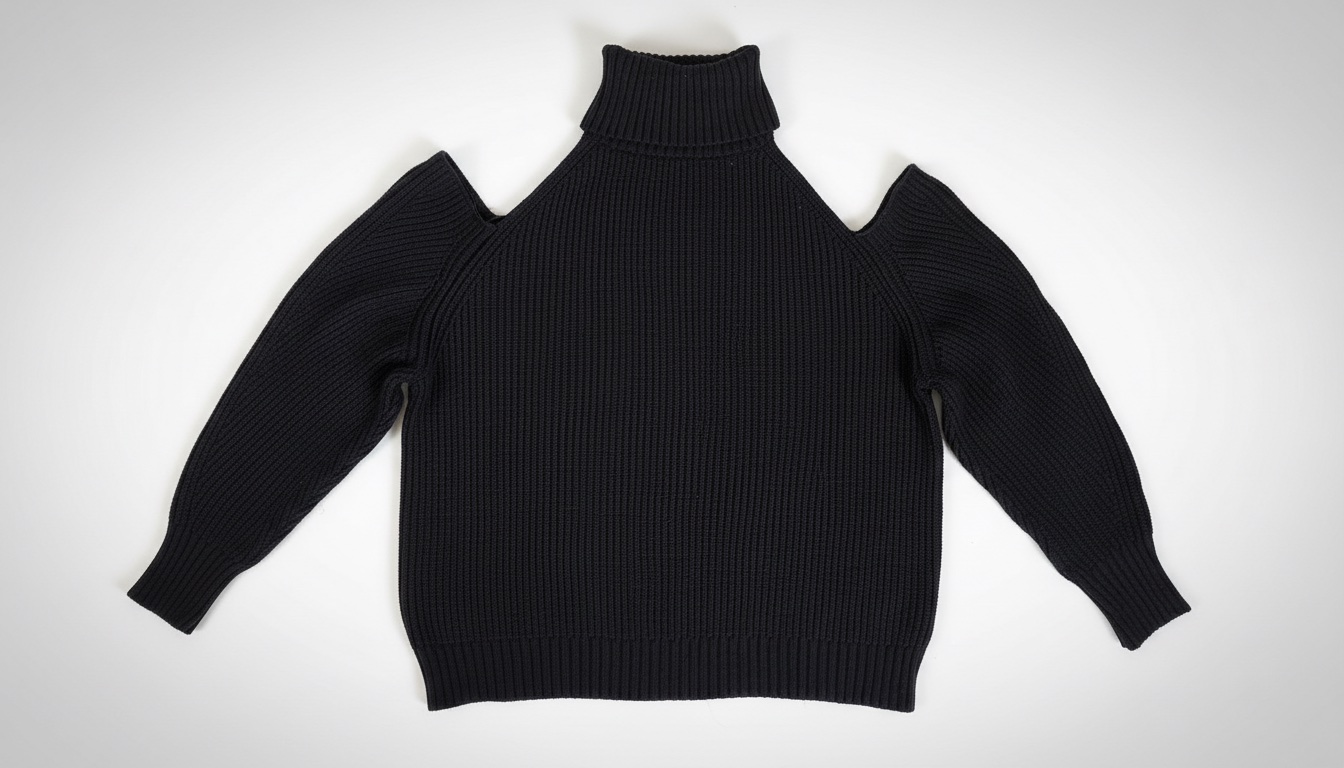 Pull noir col roulé épaules dénudées - ZARA (Taille L)