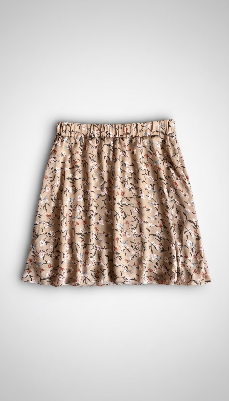 Jupe courte fleurie beige - Eight Paris (Taille S)
