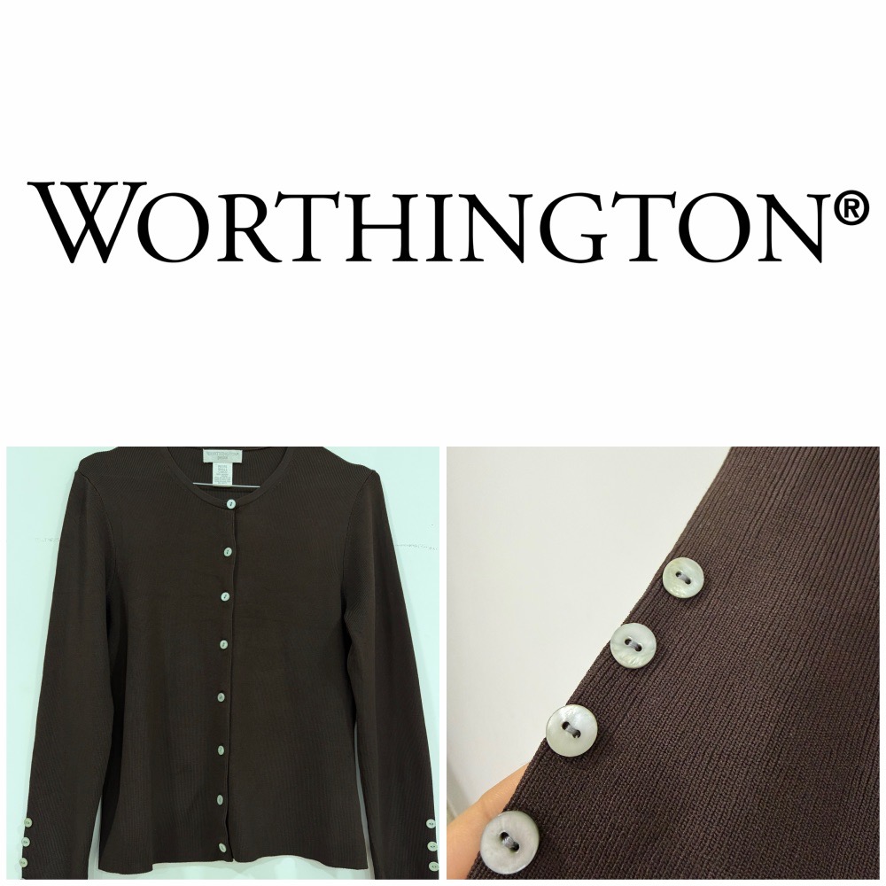 Cardigan Worthington marron boutonné