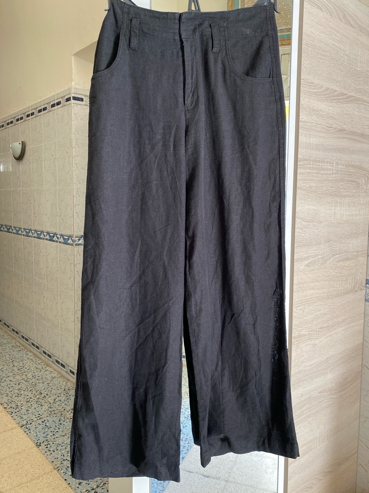 Pantalon noir en lin