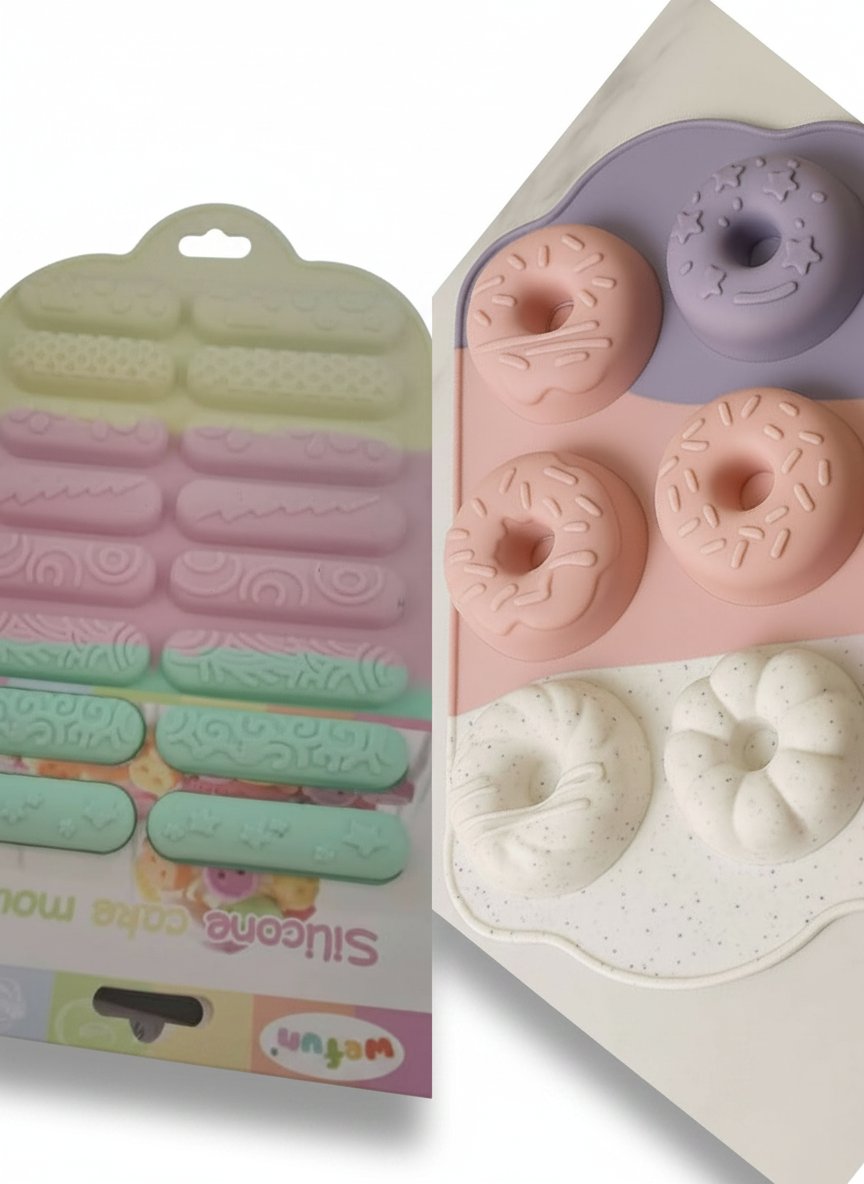 2 Moules silicone (donuts , biscuits)