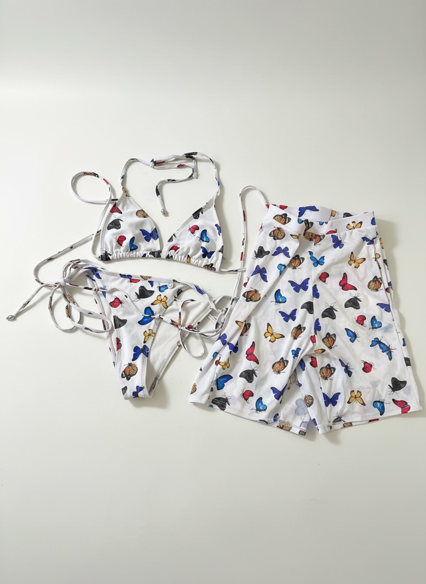 Three in one luxury bikini with a short