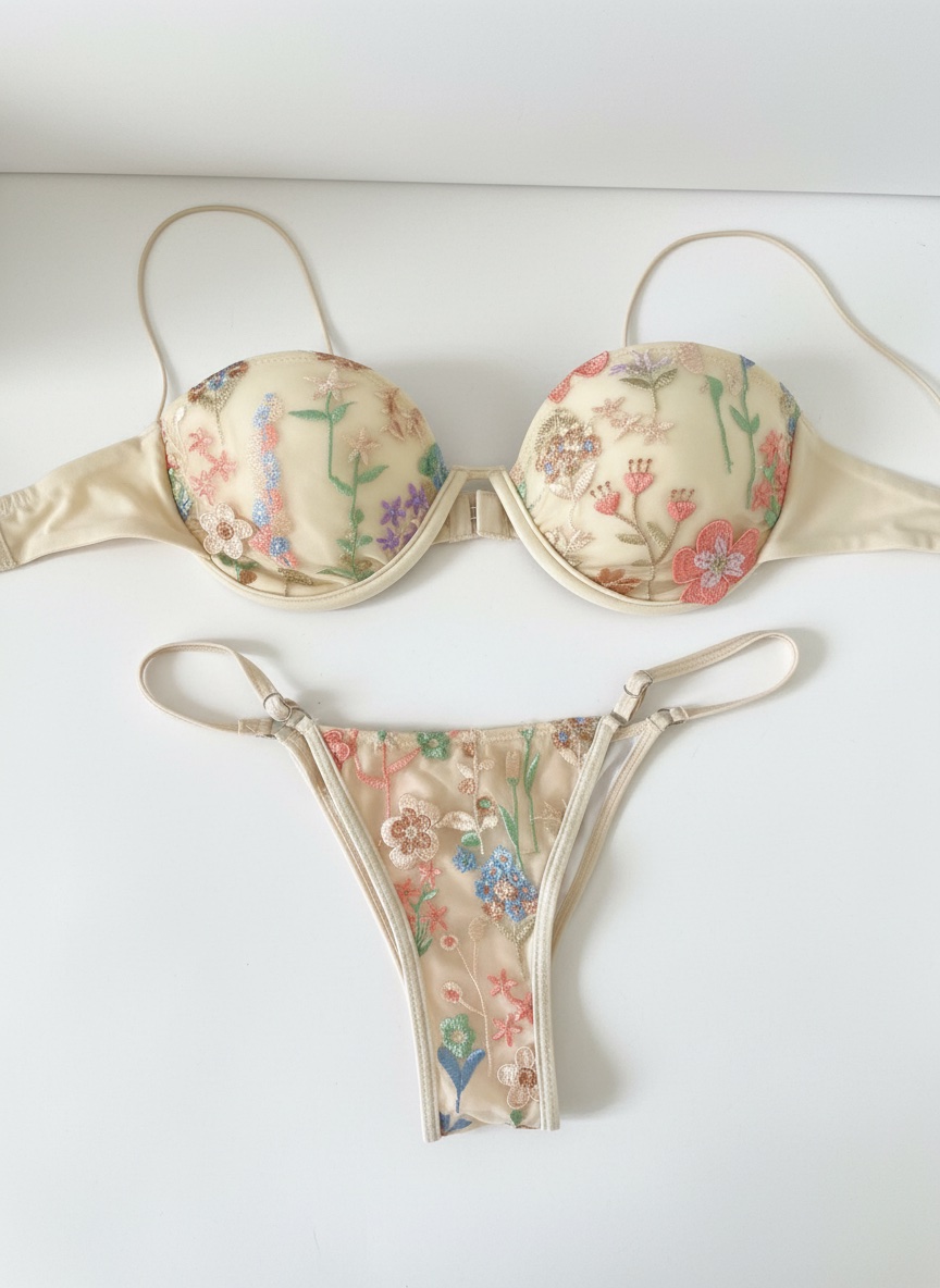 Embroidered bikini