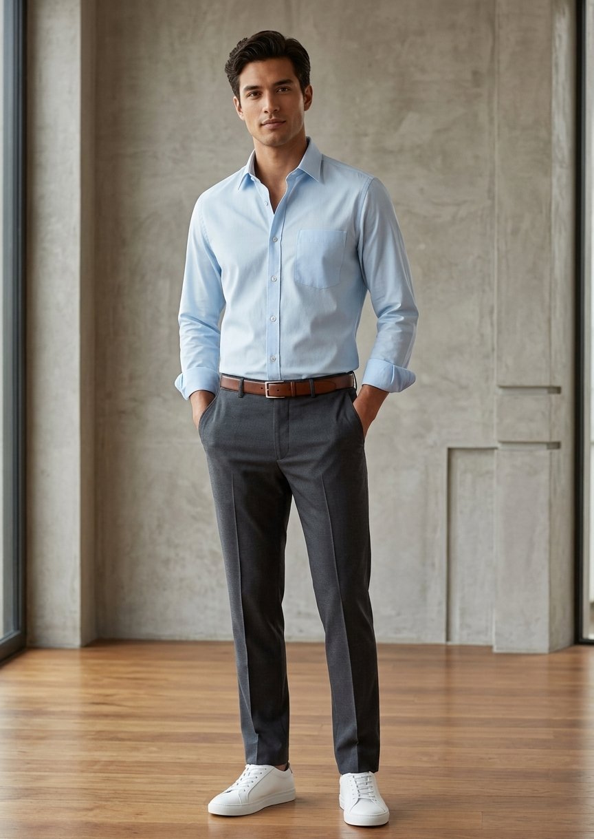 Chemise homme bleu clair ✨ 100% cotton 