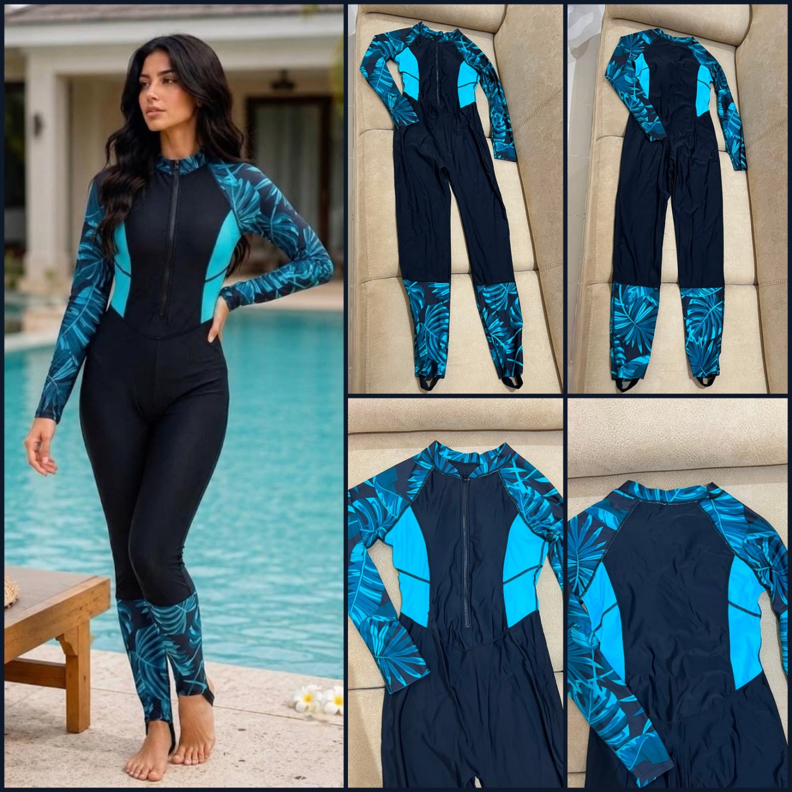 Burkin noir et cache maillot 🖤💙 