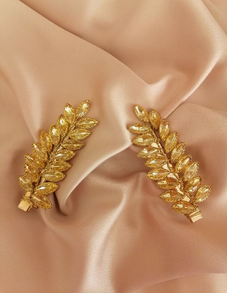 2 broches cheveux  doré 