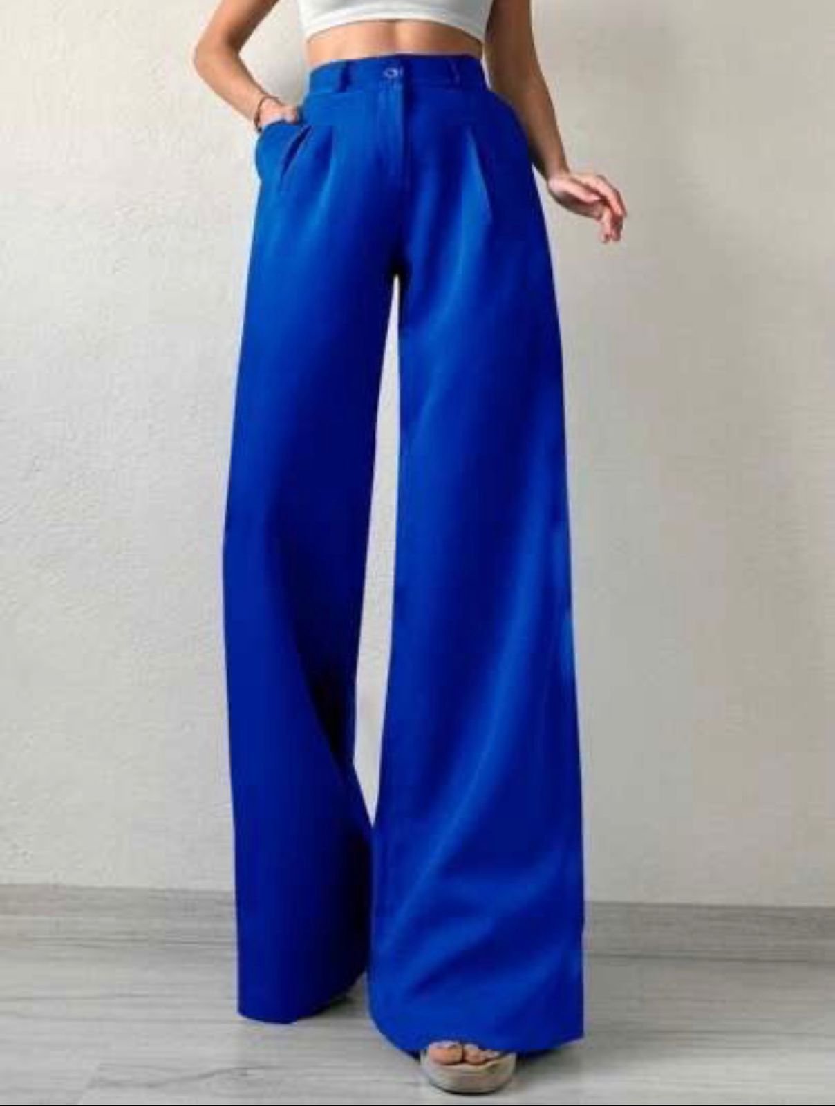 Pantalon large bleu 
