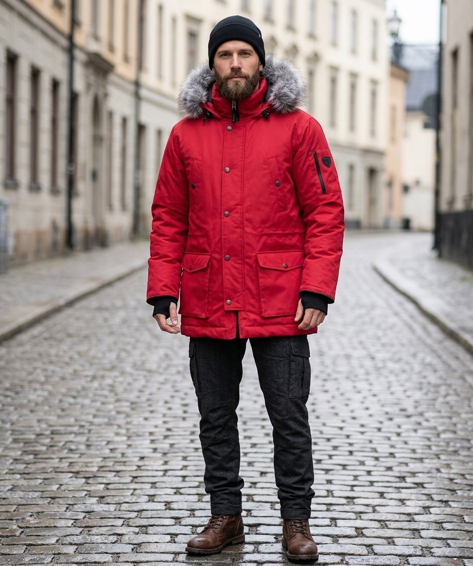 Parka rouge pour homme Canadian ✨ 