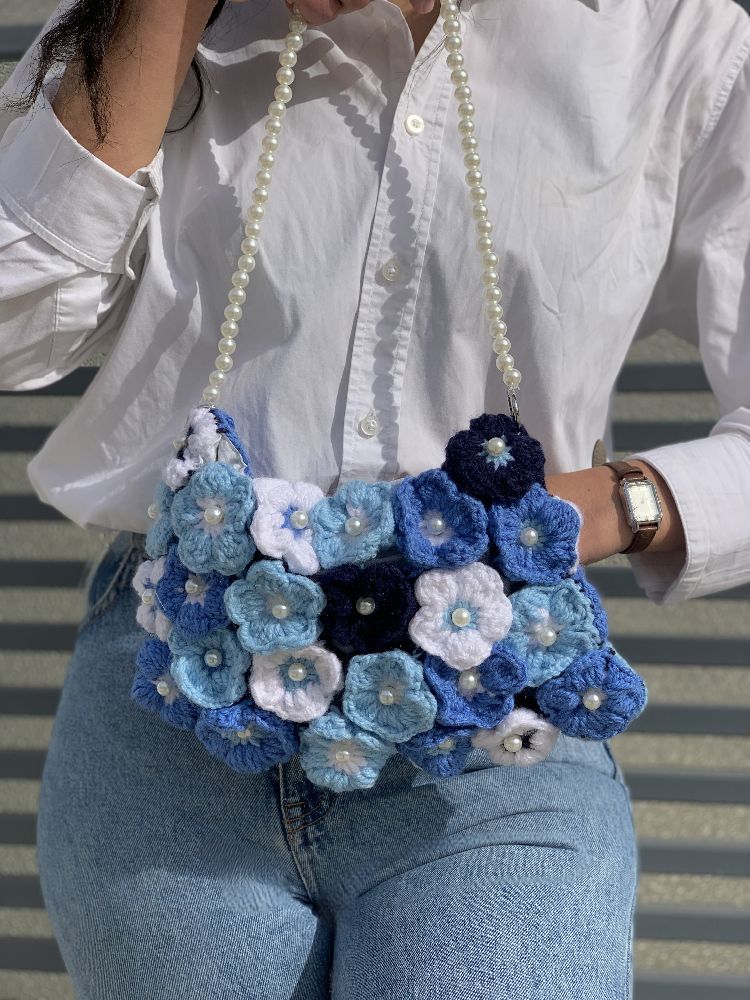 Sac crochet floral 