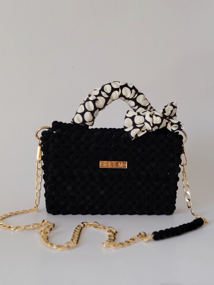 Sac en perle velours noir 