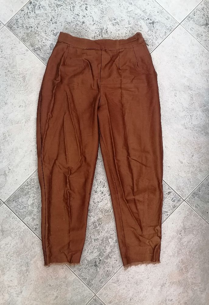 Pantalon marron taille haute 