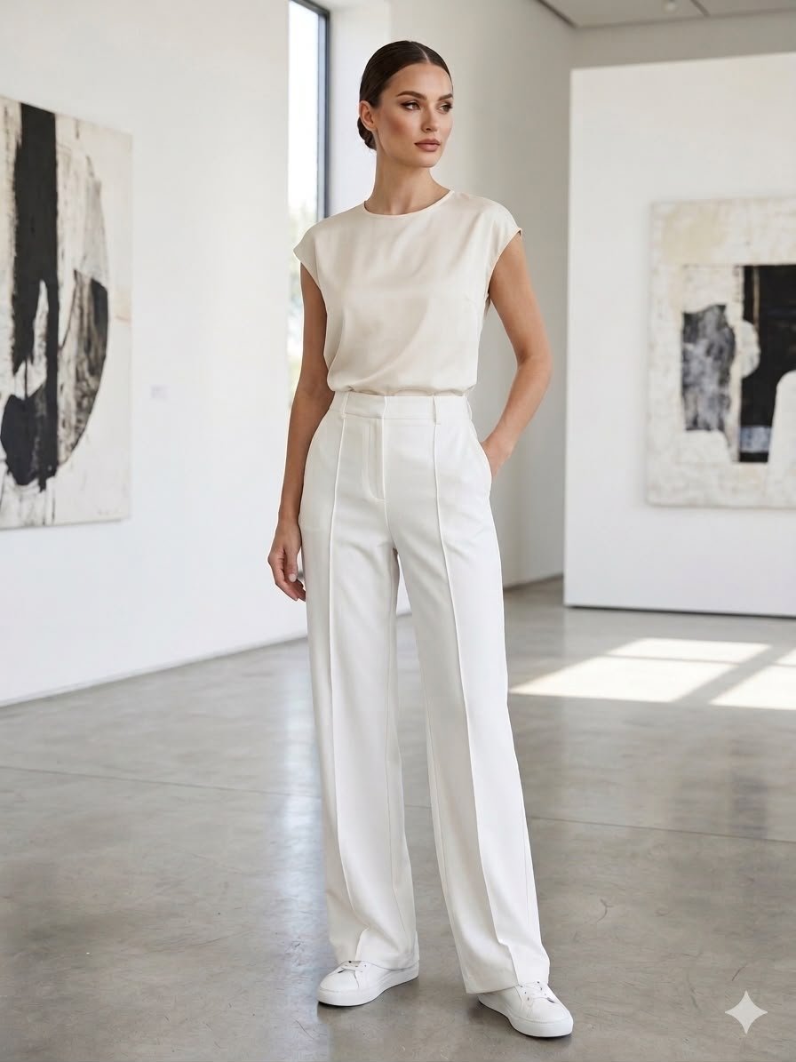 Pantalon blanc taille haute 🤍✨ 