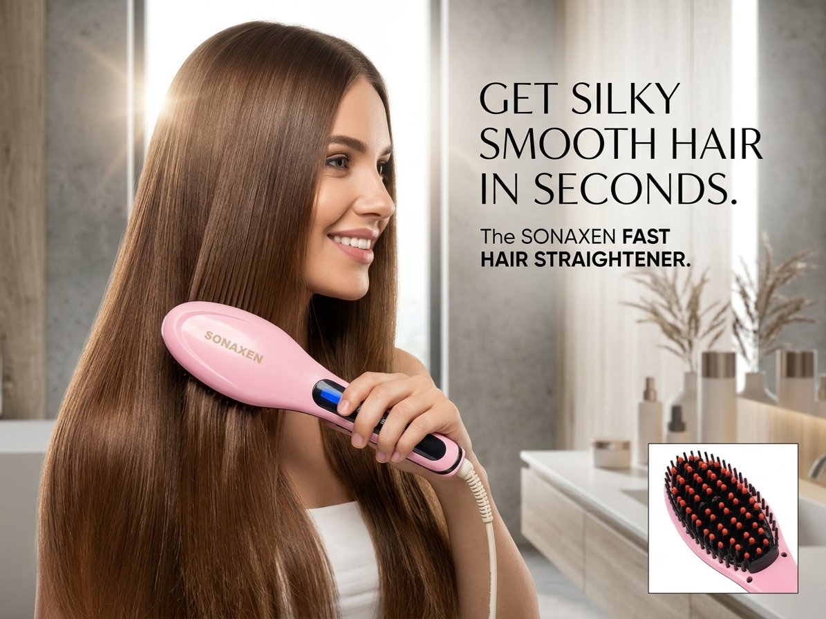 Brosse lissante chauffante électrique 🩷🌸 