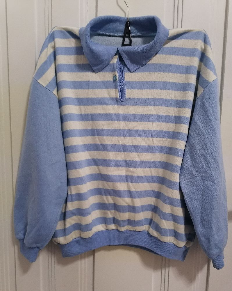 Pull bleu et blanc 