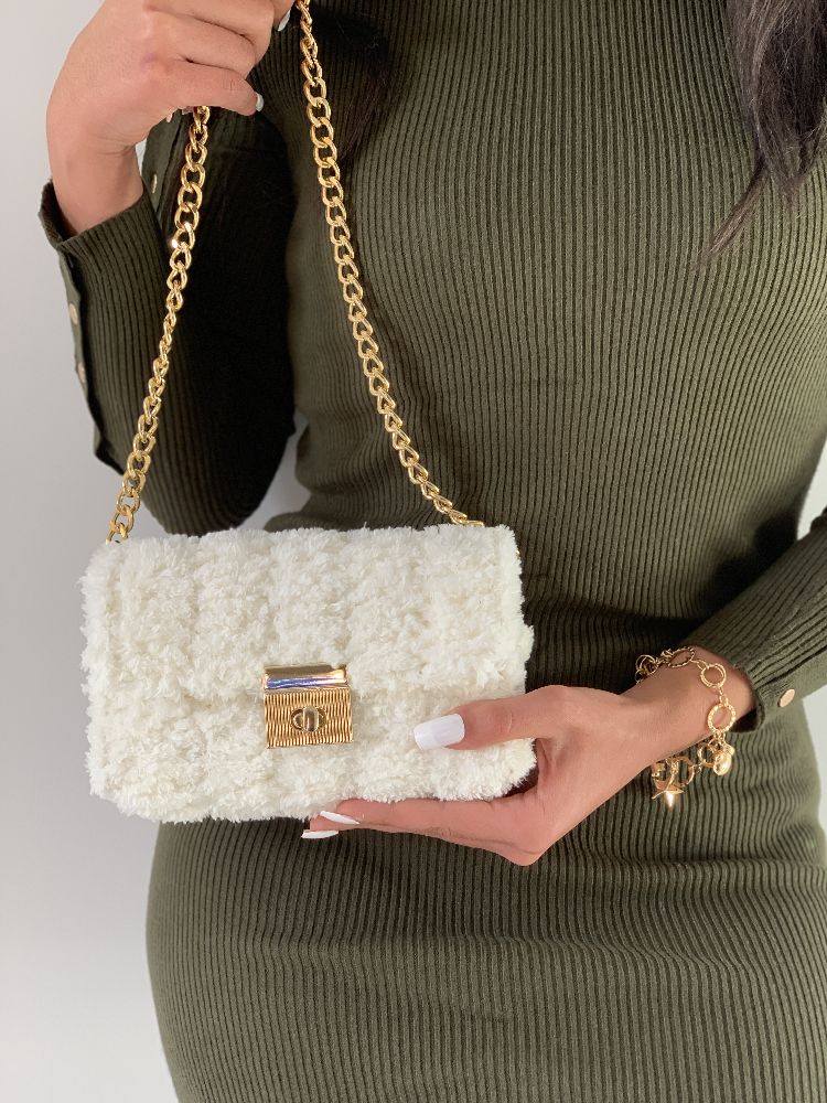 Sac fourrure blanc 
